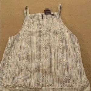 Anthropologie Navy and White Tank Top